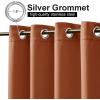 image:imageNICETOWN 2 Panels Outdoor Curtain Panels for Patio Waterproof Stainless Steel Silver Grommet Thermal Insulated Blackout Thermal Insulated Outdoor Drapes for PatioFront Porch W52 x L108 TanMecca Red