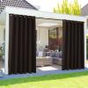 image:imageNICETOWN 2 Panels Outdoor Curtain Panels for Patio Waterproof Stainless Steel Silver Grommet Thermal Insulated Blackout Thermal Insulated Outdoor Drapes for PatioFront Porch W52 x L108 TanToffee Brown