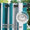 image:imageNICETOWN 2 Panels Outdoor Curtain Panels for Patio Waterproof Stainless Steel Silver Grommet Thermal Insulated Blackout Thermal Insulated Outdoor Drapes for PatioFront Porch W52 x L108 TanTeal  White