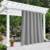 image:imageNICETOWN 2 Panels Outdoor Curtain Panels for Patio Waterproof Stainless Steel Silver Grommet Thermal Insulated Blackout Thermal Insulated Outdoor Drapes for PatioFront Porch W52 x L108 TanSilver Gray