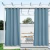 image:imageNICETOWN 2 Panels Outdoor Curtain Panels for Patio Waterproof Stainless Steel Silver Grommet Thermal Insulated Blackout Thermal Insulated Outdoor Drapes for PatioFront Porch W52 x L108 TanTeal