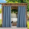 image:imageNICETOWN 2 Panels Outdoor Curtain Panels for Patio Waterproof Stainless Steel Silver Grommet Thermal Insulated Blackout Thermal Insulated Outdoor Drapes for PatioFront Porch W52 x L108 TanStone Blue
