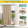 image:imageNICETOWN 2 Panels Weighted Blackout Cabana Curtains Outdoor Patio W52 x L84 Windproof Top amp Bottom Grommet amp Back Tab Thermal Heavyweight Drapes Keep Privacy for YardPorch Biscotti BeigeBiscotti Beige