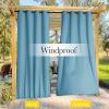 image:imageNICETOWN 2 Panels Weighted Blackout Cabana Curtains Outdoor Patio W52 x L84 Windproof Top amp Bottom Grommet amp Back Tab Thermal Heavyweight Drapes Keep Privacy for YardPorch Biscotti BeigeTeal Blue
