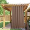image:imageNICETOWN 2 Panels Weighted Blackout Cabana Curtains Outdoor Patio W52 x L84 Windproof Top amp Bottom Grommet amp Back Tab Thermal Heavyweight Drapes Keep Privacy for YardPorch Biscotti BeigeTan