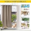 image:imageNICETOWN 2 Panels Weighted Blackout Cabana Curtains Outdoor Patio W52 x L84 Windproof Top amp Bottom Grommet amp Back Tab Thermal Heavyweight Drapes Keep Privacy for YardPorch Biscotti BeigeSoft Brown