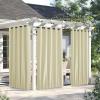 image:imageNICETOWN 2 Panels Weighted Blackout Cabana Curtains Outdoor Patio W52 x L84 Windproof Top amp Bottom Grommet amp Back Tab Thermal Heavyweight Drapes Keep Privacy for YardPorch Biscotti BeigeLight Beige