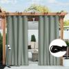 image:imageNICETOWN 2 Panels Weighted Blackout Cabana Curtains Outdoor Patio W52 x L84 Windproof Top amp Bottom Grommet amp Back Tab Thermal Heavyweight Drapes Keep Privacy for YardPorch Biscotti BeigeSage Green