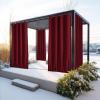 image:imageNICETOWN 2 Panels Weighted Blackout Cabana Curtains Outdoor Patio W52 x L84 Windproof Top amp Bottom Grommet amp Back Tab Thermal Heavyweight Drapes Keep Privacy for YardPorch Biscotti BeigeRed