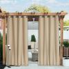 image:imageNICETOWN 2 Panels Weighted Blackout Cabana Curtains Outdoor Patio W52 x L84 Windproof Top amp Bottom Grommet amp Back Tab Thermal Heavyweight Drapes Keep Privacy for YardPorch Biscotti BeigeBiscotti Beige