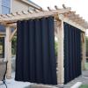 image:imageNICETOWN 2 Panels Weighted Blackout Cabana Curtains Outdoor Patio W52 x L84 Windproof Top amp Bottom Grommet amp Back Tab Thermal Heavyweight Drapes Keep Privacy for YardPorch Biscotti BeigeNavy Blue