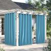 image:imageNICETOWN 2 Panels Weighted Blackout Cabana Curtains Outdoor Patio W52 x L84 Windproof Top amp Bottom Grommet amp Back Tab Thermal Heavyweight Drapes Keep Privacy for YardPorch Biscotti BeigeTeal Blue