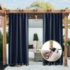image:imageNICETOWN 2 Panels Weighted Blackout Cabana Curtains Outdoor Patio W52 x L84 Windproof Top amp Bottom Grommet amp Back Tab Thermal Heavyweight Drapes Keep Privacy for YardPorch Biscotti BeigeNavy Blue
