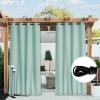 image:imageNICETOWN 2 Panels Weighted Blackout Cabana Curtains Outdoor Patio W52 x L84 Windproof Top amp Bottom Grommet amp Back Tab Thermal Heavyweight Drapes Keep Privacy for YardPorch Biscotti BeigeAqua Blue