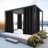 image:imageNICETOWN 2 Panels Weighted Blackout Cabana Curtains Outdoor Patio W52 x L84 Windproof Top amp Bottom Grommet amp Back Tab Thermal Heavyweight Drapes Keep Privacy for YardPorch Biscotti BeigeBlack