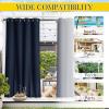 image:imageNICETOWN 2 Panels Weighted Blackout Cabana Curtains Outdoor Patio W52 x L84 Windproof Top amp Bottom Grommet amp Back Tab Thermal Heavyweight Drapes Keep Privacy for YardPorch Biscotti BeigeNavy Blue