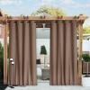 image:imageNICETOWN 2 Panels Weighted Blackout Cabana Curtains Outdoor Patio W52 x L84 Windproof Top amp Bottom Grommet amp Back Tab Thermal Heavyweight Drapes Keep Privacy for YardPorch Biscotti BeigeTan