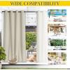 image:imageNICETOWN 2 Panels Weighted Blackout Cabana Curtains Outdoor Patio W52 x L84 Windproof Top amp Bottom Grommet amp Back Tab Thermal Heavyweight Drapes Keep Privacy for YardPorch Biscotti BeigeLight Beige