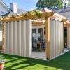image:imageNICETOWN 2 Panels Weighted Blackout Cabana Curtains Outdoor Patio W52 x L84 Windproof Top amp Bottom Grommet amp Back Tab Thermal Heavyweight Drapes Keep Privacy for YardPorch Biscotti BeigeNatural