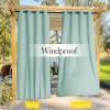 image:imageNICETOWN 2 Panels Weighted Blackout Cabana Curtains Outdoor Patio W52 x L84 Windproof Top amp Bottom Grommet amp Back Tab Thermal Heavyweight Drapes Keep Privacy for YardPorch Biscotti BeigeAqua Blue