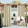 image:imageNICETOWN 2 Panels Weighted Blackout Cabana Curtains Outdoor Patio W52 x L84 Windproof Top amp Bottom Grommet amp Back Tab Thermal Heavyweight Drapes Keep Privacy for YardPorch Biscotti BeigeLight Beige