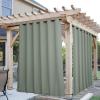 image:imageNICETOWN 2 Panels Weighted Blackout Cabana Curtains Outdoor Patio W52 x L84 Windproof Top amp Bottom Grommet amp Back Tab Thermal Heavyweight Drapes Keep Privacy for YardPorch Biscotti BeigeSage Green