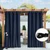 image:imageNICETOWN 2 Panels Weighted Blackout Cabana Curtains Outdoor Patio W52 x L84 Windproof Top amp Bottom Grommet amp Back Tab Thermal Heavyweight Drapes Keep Privacy for YardPorch Biscotti BeigeNavy Blue