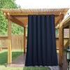 image:imageNICETOWN 2 Panels Weighted Blackout Cabana Curtains Outdoor Patio W52 x L84 Windproof Top amp Bottom Grommet amp Back Tab Thermal Heavyweight Drapes Keep Privacy for YardPorch Biscotti BeigeNavy Blue