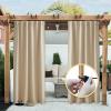 image:imageNICETOWN 2 Panels Weighted Blackout Cabana Curtains Outdoor Patio W52 x L84 Windproof Top amp Bottom Grommet amp Back Tab Thermal Heavyweight Drapes Keep Privacy for YardPorch Biscotti BeigeBiscotti Beige