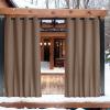 image:imageNICETOWN 2 Panels Weighted Blackout Cabana Curtains Outdoor Patio W52 x L84 Windproof Top amp Bottom Grommet amp Back Tab Thermal Heavyweight Drapes Keep Privacy for YardPorch Biscotti BeigeTan