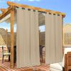 image:imageNICETOWN 2 Panels Weighted Blackout Cabana Curtains Outdoor Patio W52 x L84 Windproof Top amp Bottom Grommet amp Back Tab Thermal Heavyweight Drapes Keep Privacy for YardPorch Biscotti BeigeBiscotti Beige