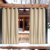 image:imageNICETOWN 2 Panels Weighted Blackout Cabana Curtains Outdoor Patio W52 x L84 Windproof Top amp Bottom Grommet amp Back Tab Thermal Heavyweight Drapes Keep Privacy for YardPorch Biscotti BeigeBiscotti Beige