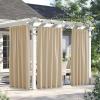 image:imageNICETOWN 2 Panels Weighted Blackout Cabana Curtains Outdoor Patio W52 x L84 Windproof Top amp Bottom Grommet amp Back Tab Thermal Heavyweight Drapes Keep Privacy for YardPorch Biscotti BeigeBiscotti Beige