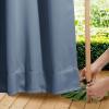 image:imageNICETOWN 2 Panels Weighted Blackout Cabana Curtains Outdoor Patio W52 x L84 Windproof Top amp Bottom Grommet amp Back Tab Thermal Heavyweight Drapes Keep Privacy for YardPorch Biscotti BeigeStone Blue