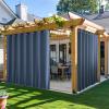 image:imageNICETOWN 2 Panels Weighted Blackout Cabana Curtains Outdoor Patio W52 x L84 Windproof Top amp Bottom Grommet amp Back Tab Thermal Heavyweight Drapes Keep Privacy for YardPorch Biscotti BeigeStone Blue