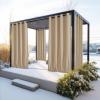 image:imageNICETOWN 2 Panels Weighted Blackout Cabana Curtains Outdoor Patio W52 x L84 Windproof Top amp Bottom Grommet amp Back Tab Thermal Heavyweight Drapes Keep Privacy for YardPorch Biscotti BeigeTaupe