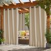 image:imageNICETOWN 2 Panels Weighted Blackout Cabana Curtains Outdoor Patio W52 x L84 Windproof Top amp Bottom Grommet amp Back Tab Thermal Heavyweight Drapes Keep Privacy for YardPorch Biscotti BeigeTaupe
