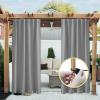 image:imageNICETOWN 2 Panels Weighted Blackout Cabana Curtains Outdoor Patio W52 x L84 Windproof Top amp Bottom Grommet amp Back Tab Thermal Heavyweight Drapes Keep Privacy for YardPorch Biscotti BeigeSilver Grey