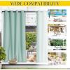 image:imageNICETOWN 2 Panels Weighted Blackout Cabana Curtains Outdoor Patio W52 x L84 Windproof Top amp Bottom Grommet amp Back Tab Thermal Heavyweight Drapes Keep Privacy for YardPorch Biscotti BeigeAqua Blue
