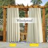 image:imageNICETOWN 2 Panels Weighted Blackout Cabana Curtains Outdoor Patio W52 x L84 Windproof Top amp Bottom Grommet amp Back Tab Thermal Heavyweight Drapes Keep Privacy for YardPorch Biscotti BeigeLight Beige