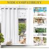 image:imageNICETOWN 2 Panels Weighted Blackout Cabana Curtains Outdoor Patio W52 x L84 Windproof Top amp Bottom Grommet amp Back Tab Thermal Heavyweight Drapes Keep Privacy for YardPorch Biscotti BeigePure White