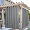 image:imageNICETOWN 2 Panels Weighted Blackout Cabana Curtains Outdoor Patio W52 x L84 Windproof Top amp Bottom Grommet amp Back Tab Thermal Heavyweight Drapes Keep Privacy for YardPorch Biscotti BeigeSilver Grey