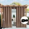 image:imageNICETOWN 2 Panels Weighted Blackout Cabana Curtains Outdoor Patio W52 x L84 Windproof Top amp Bottom Grommet amp Back Tab Thermal Heavyweight Drapes Keep Privacy for YardPorch Biscotti BeigeTan
