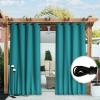 image:imageNICETOWN 2 Panels Weighted Blackout Cabana Curtains Outdoor Patio W52 x L84 Windproof Top amp Bottom Grommet amp Back Tab Thermal Heavyweight Drapes Keep Privacy for YardPorch Biscotti BeigePeacock Teal