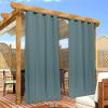 image:imageNICETOWN 2 Panels Weighted Blackout Cabana Curtains Outdoor Patio W52 x L84 Windproof Top amp Bottom Grommet amp Back Tab Thermal Heavyweight Drapes Keep Privacy for YardPorch Biscotti BeigeGreyish Blue