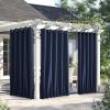 image:imageNICETOWN 2 Panels Weighted Blackout Cabana Curtains Outdoor Patio W52 x L84 Windproof Top amp Bottom Grommet amp Back Tab Thermal Heavyweight Drapes Keep Privacy for YardPorch Biscotti BeigeNavy Blue