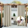 image:imageNICETOWN 2 Panels Weighted Blackout Cabana Curtains Outdoor Patio W52 x L84 Windproof Top amp Bottom Grommet amp Back Tab Thermal Heavyweight Drapes Keep Privacy for YardPorch Biscotti BeigeLight Beige