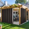 image:imageNICETOWN 2 Panels Weighted Blackout Cabana Curtains Outdoor Patio W52 x L84 Windproof Top amp Bottom Grommet amp Back Tab Thermal Heavyweight Drapes Keep Privacy for YardPorch Biscotti BeigeCoffee