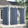 image:imageNICETOWN 2 Panels Weighted Blackout Cabana Curtains Outdoor Patio W52 x L84 Windproof Top amp Bottom Grommet amp Back Tab Thermal Heavyweight Drapes Keep Privacy for YardPorch Biscotti BeigeStone Blue