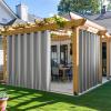 image:imageNICETOWN 2 Panels Weighted Blackout Cabana Curtains Outdoor Patio W52 x L84 Windproof Top amp Bottom Grommet amp Back Tab Thermal Heavyweight Drapes Keep Privacy for YardPorch Biscotti BeigeSilver Grey